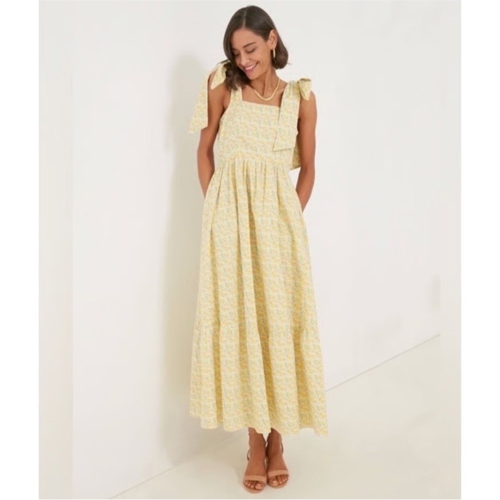 Chic Yellow Patterned Maxi Dress